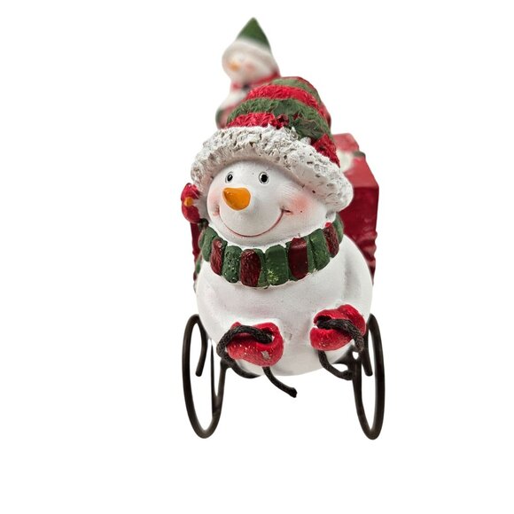 Yankee Candle Snowman Sleigh Tealight Holder Christmas Decor Presents Resin - Picture 11 of 11